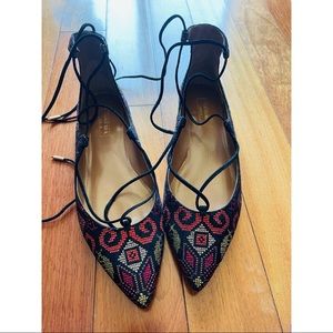 Aquazzura Christy lace up flats limited edition